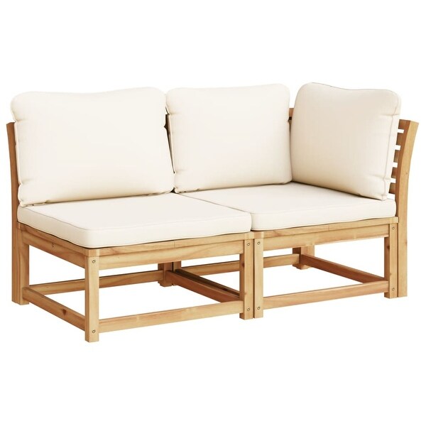 vidaXL Patio Sofa with Cushions 2Seater Outdoor Loveseat Solid Wood Acacia