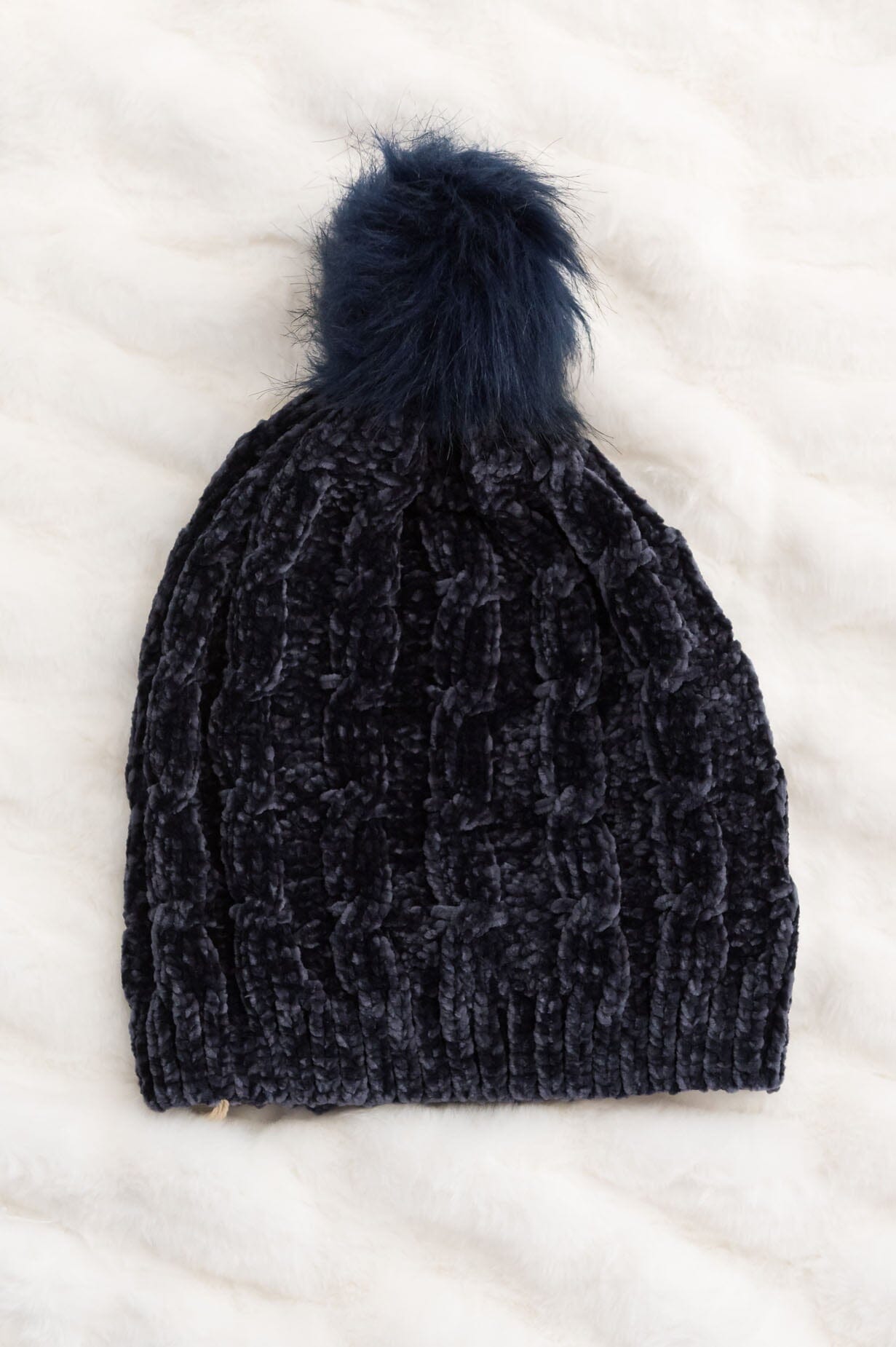 Stay Cozy Chenille Pom Pom Beanie