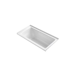 KOHLER Archer 60 in. x 30 in. Soaking Bathtub with Right-Hand Drain in White Integral Flange K-1946-R-0