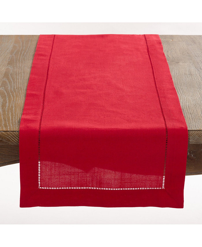 Saro Lifestyle Classic Hemstitch Border Table Runner 16 x 120