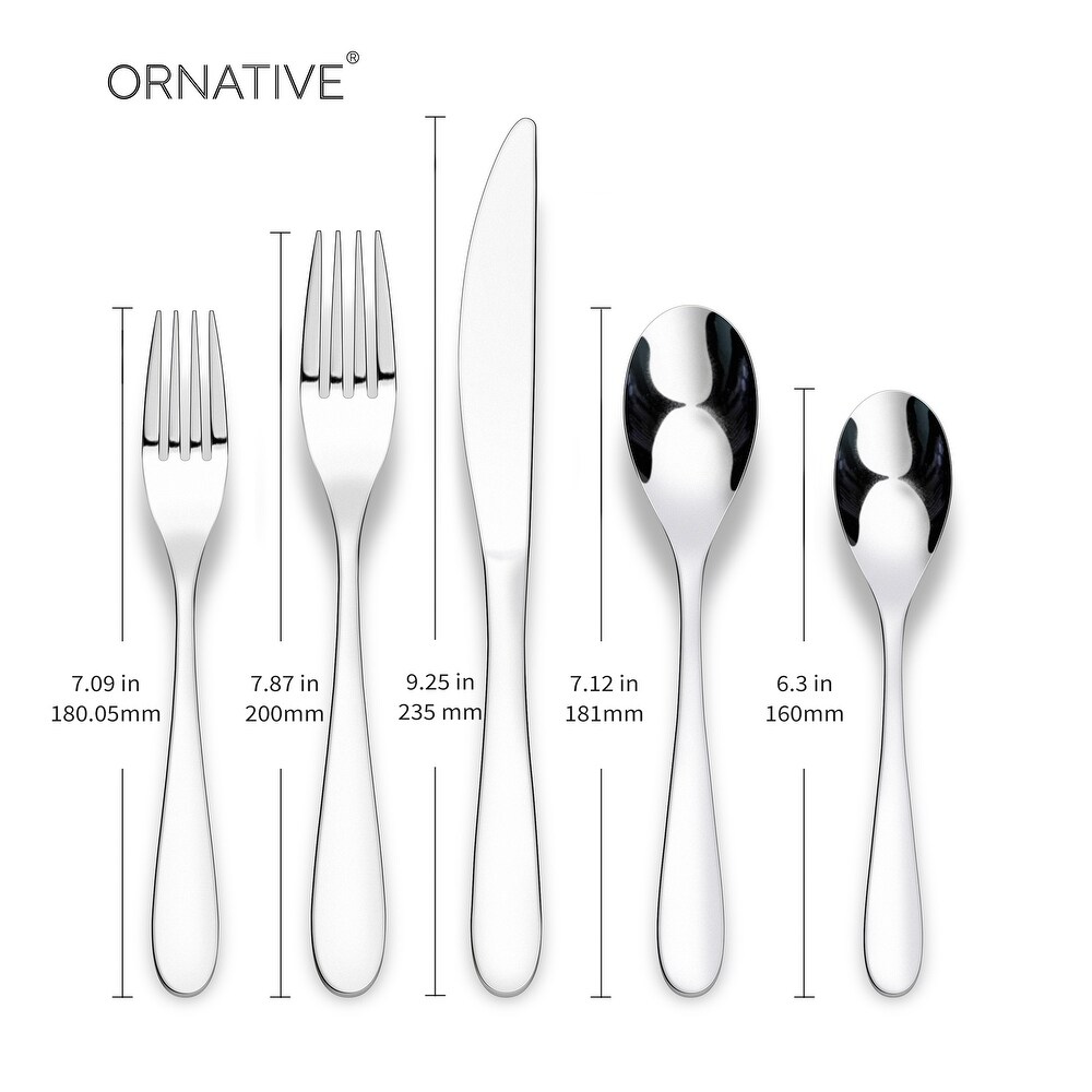 Ornative Percival 18/0 Stainless Steel 20 Pieces Flatware Set   10.63\