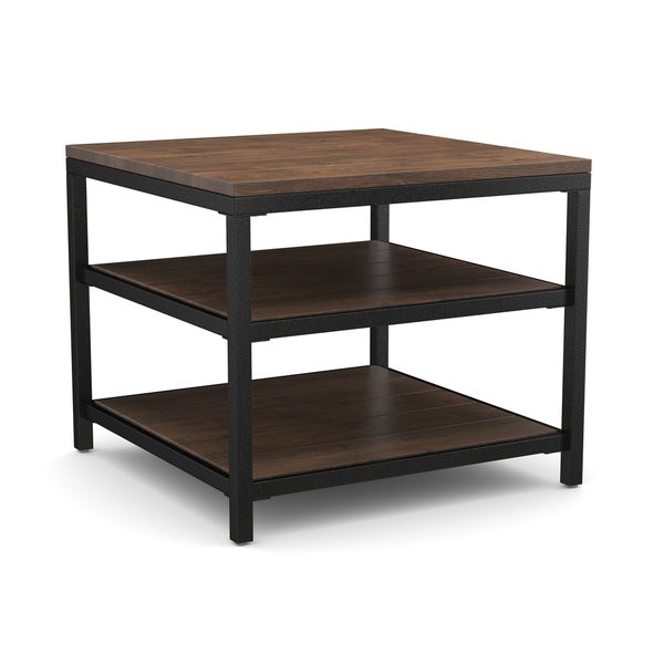 Carbon Loft Cohn Rustic Industrial Wood and Metal End Table