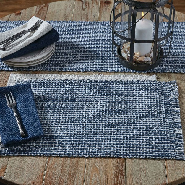 Park Designs Tweed Table Runner 36 quot l Denim Blue