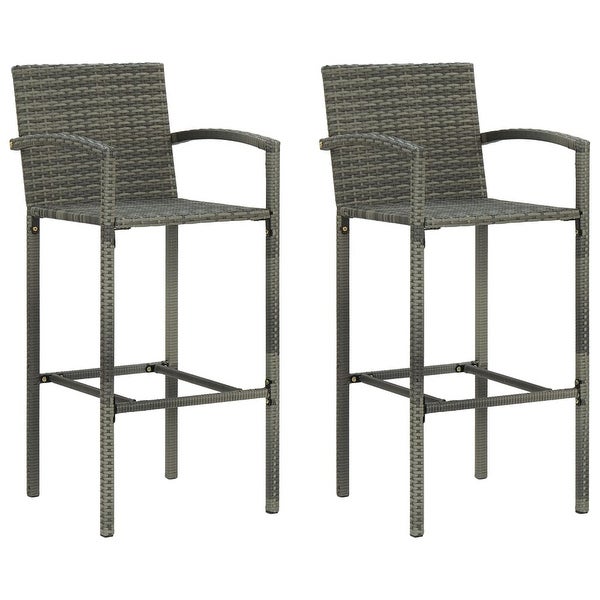 3 Piece Patio Bar Set Gray - Overstock - 36225696