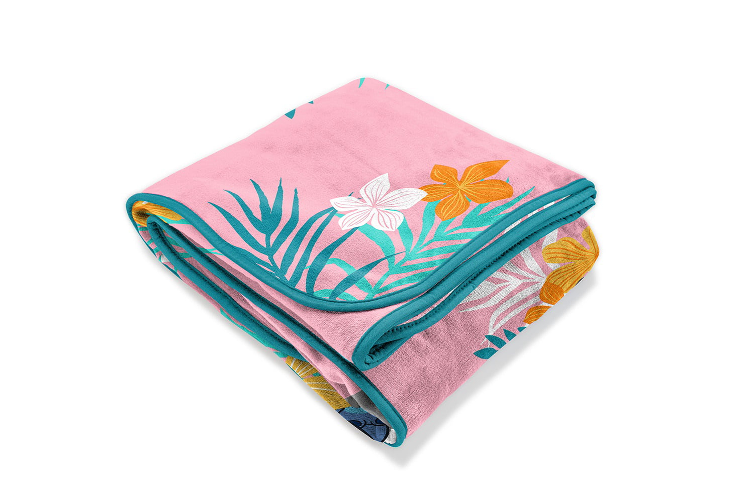 Lilo and Stitch Tropical Floral Stitch Kids Blanket， 62 x 90， Microfiber， Pink， Disney