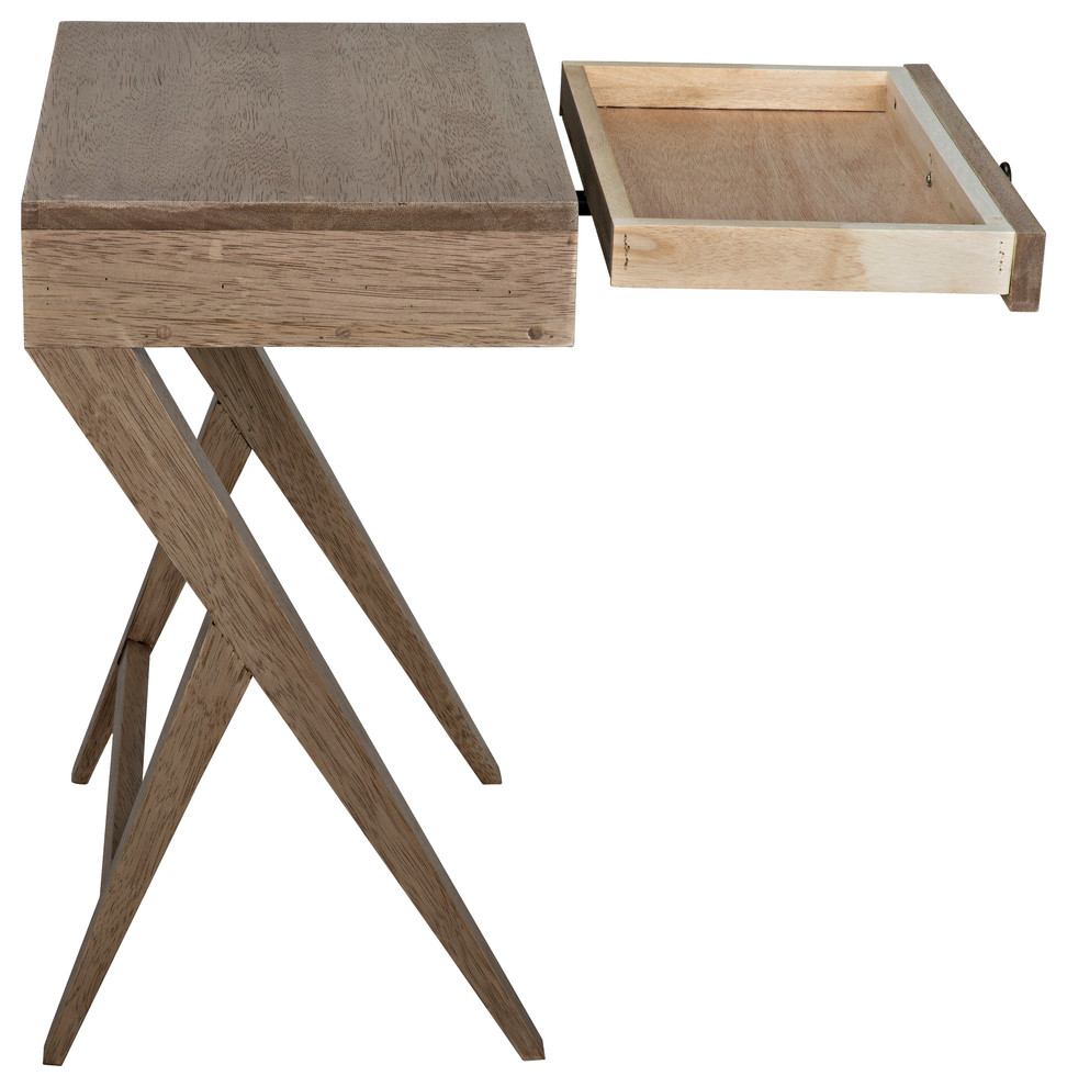 Peter Side Table  Washed Walnut   Transitional   Side Tables And End Tables   by HedgeApple  Houzz