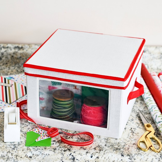 Household Essentials Medium Holiday Storage Box Red