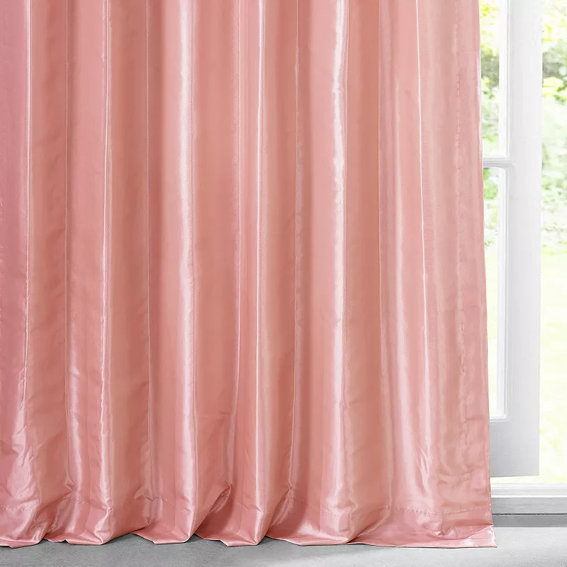 EFF 1-Panel Solid Faux-Silk Taffeta Window Curtain