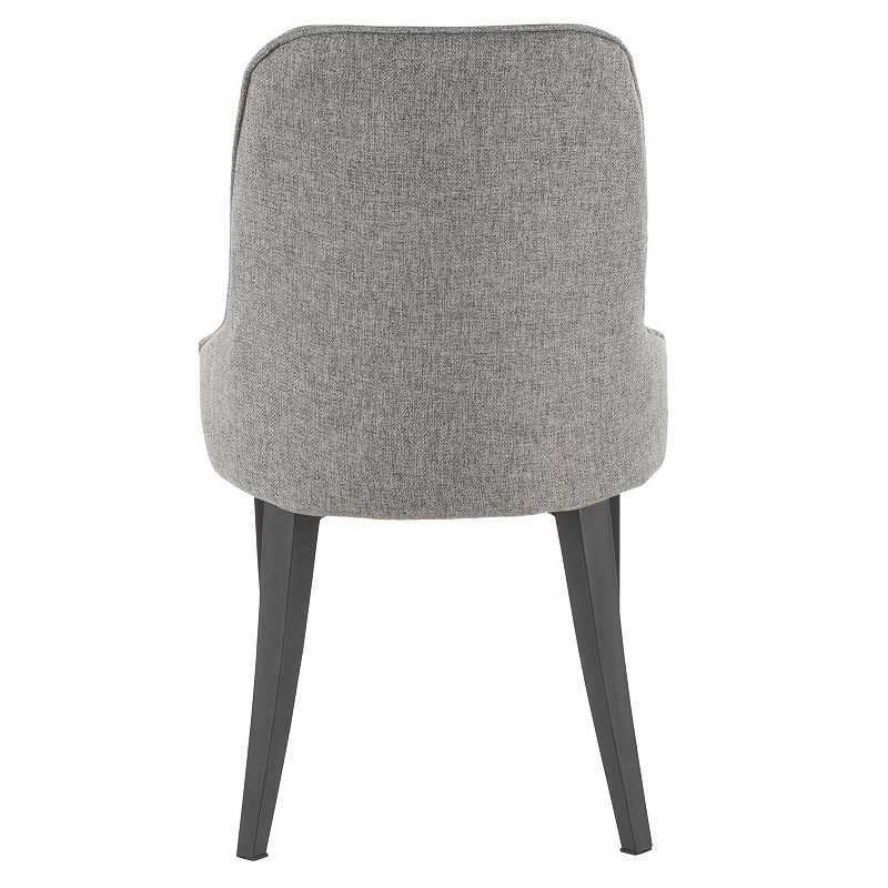 Set of 2 Gray Fabric Seat with Black Metal Stand Dining Chair 35.25