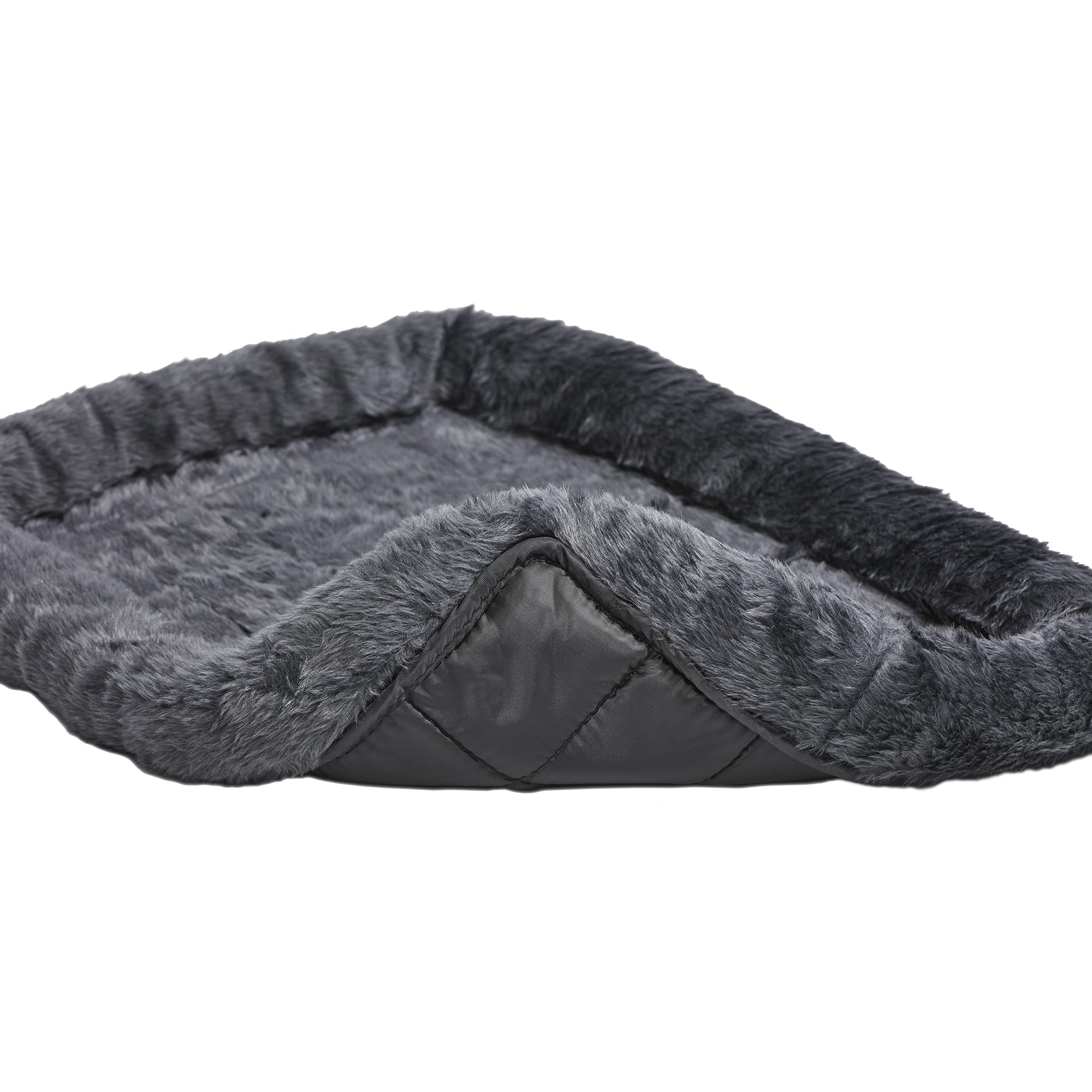 Midwest Quiet Time Bolster Gray Dog Bed， 18