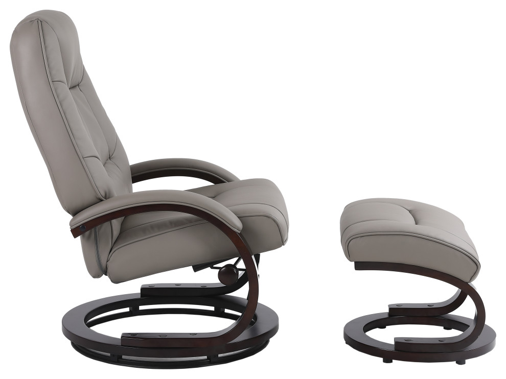 Sundsvall Recliner and Ottoman in Putty Air Leather   Contemporary   Recliner Chairs   by Progressive Furniture  Houzz