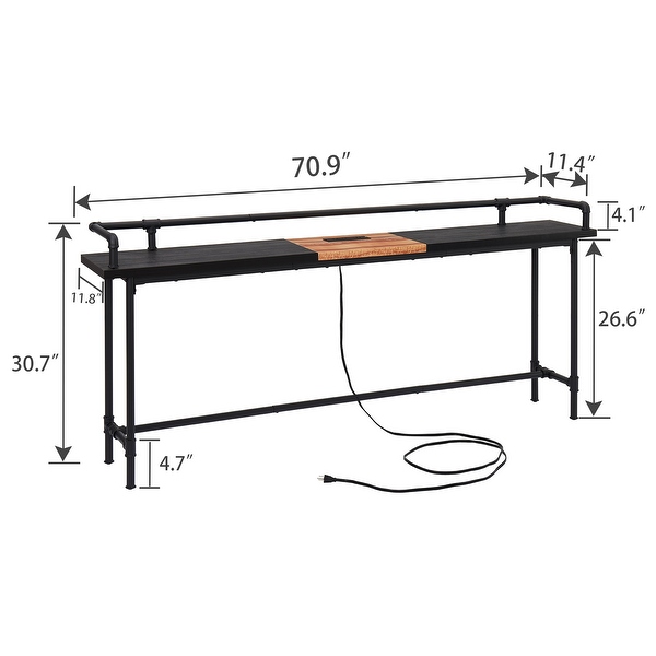 Console Table with 2 Outlet and 2 USB Ports for Living Room and Hallway