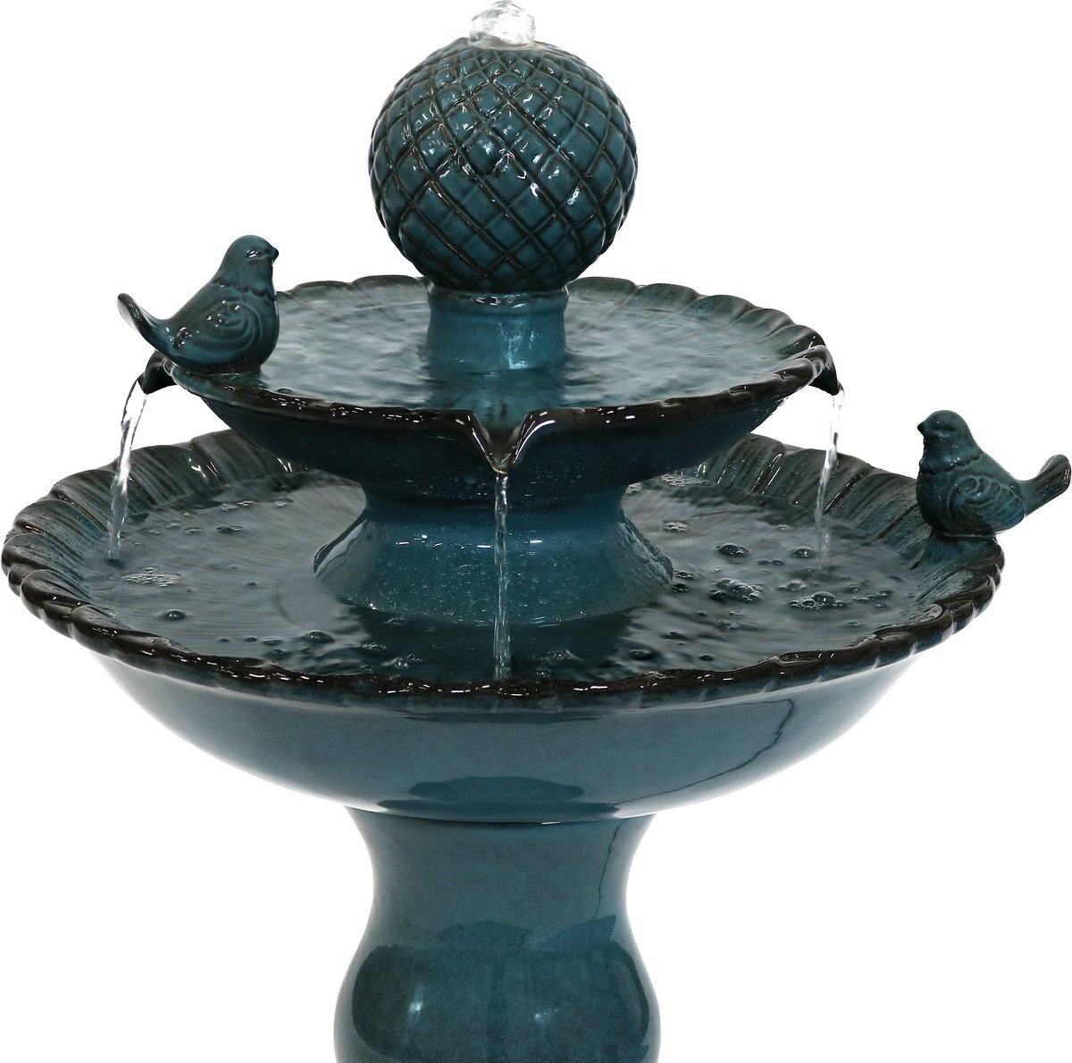 Sunnydaze Decor 2-Tier Resting Birds Ceramic Outdoor Water Fountain