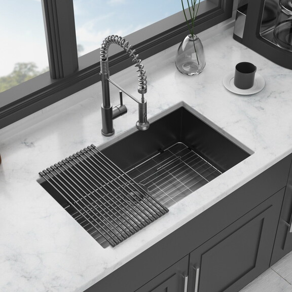 Gunmetal Black Kitchen Sink  32 Undermount Singel...