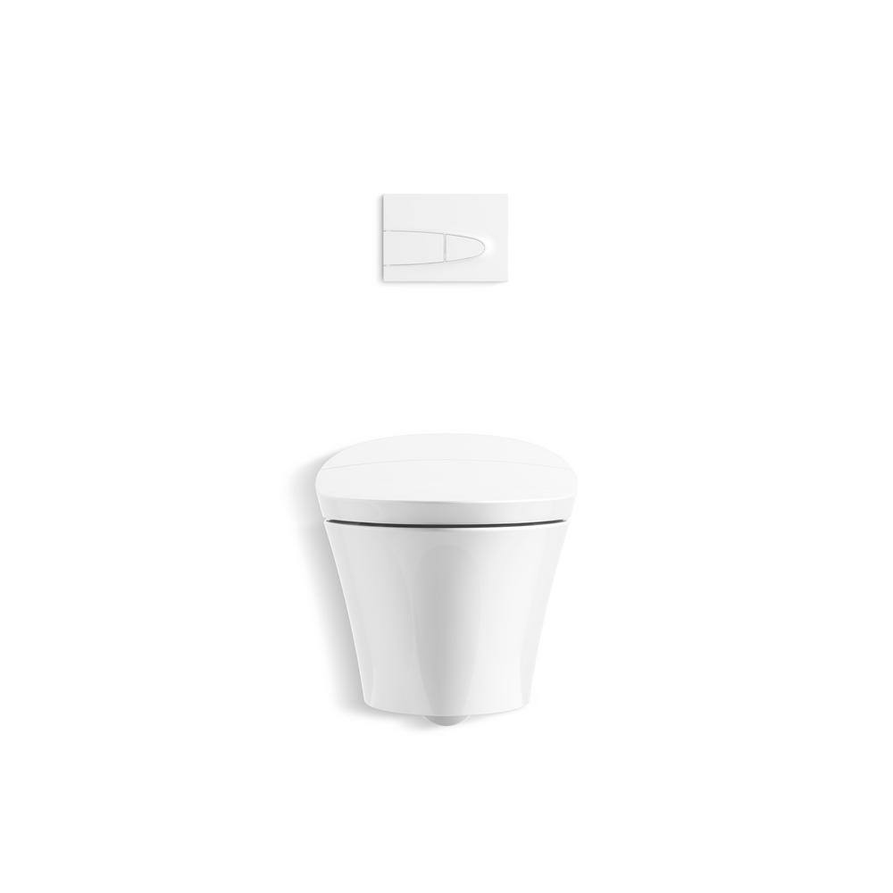 KOHLER Veil Intelligent 1-Piece 0.81.6 GPF Dual Flush Elongated Toilet in White K-76395-0