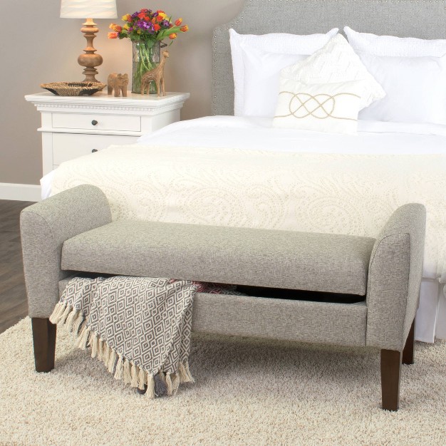 Tara Storage Bench Settee Gray Homepop