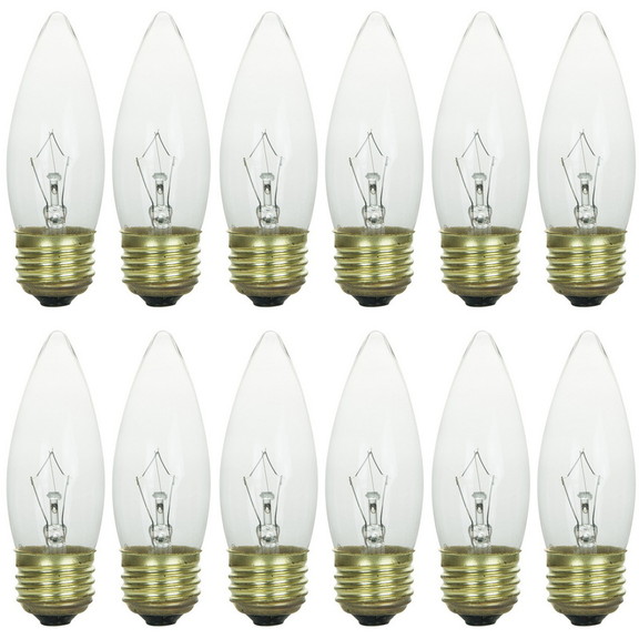 Sunlite 25ETC/32/12PK 25W Incandescent Torpedo Tip...