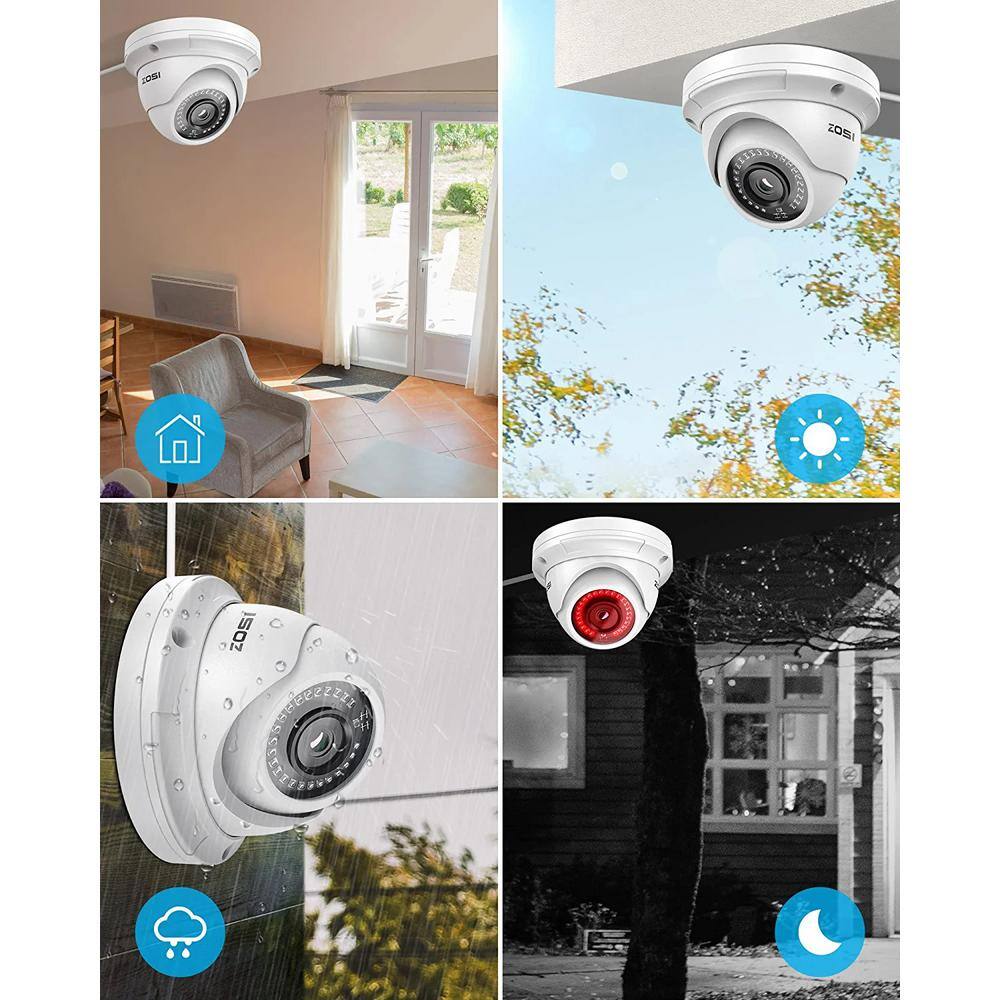 ZOSI ZM4295P 5MP PoE Wired Add-On IP Home Security Camera Motion Detection Only Work with Same Brand NVR IPC-4295P-W-C