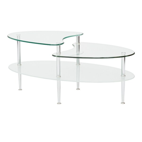 Middlebrook Wallace Oval Coffee Table with Frosted Glass