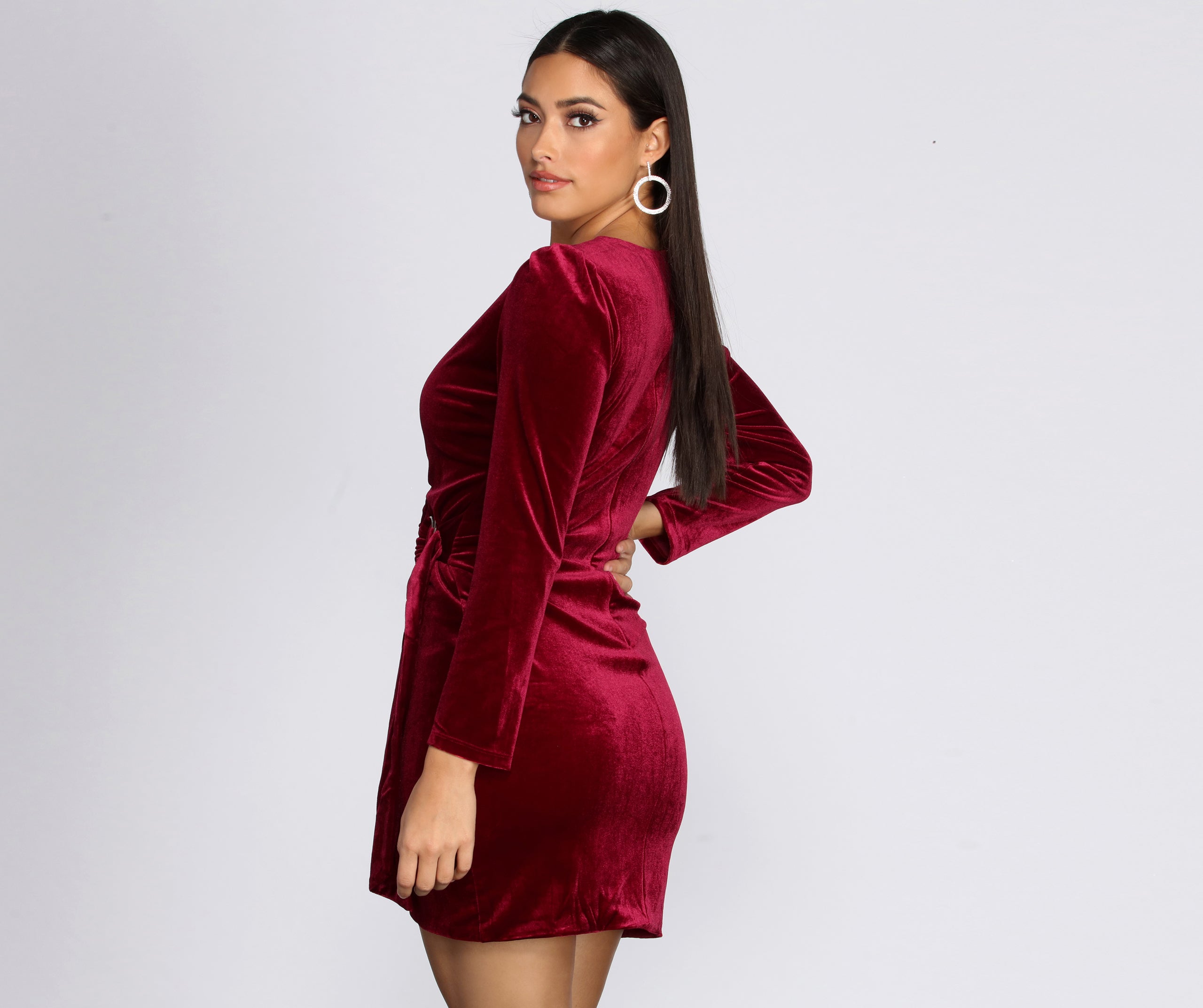 Wrapped In Luxe Velvet Mini Dress