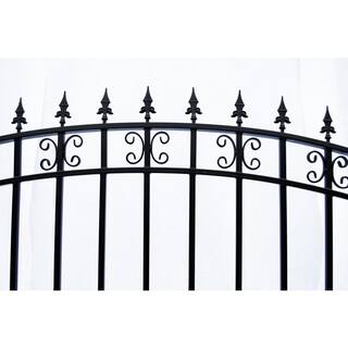 ALEKO St. Louis 14 ft. x 6 ft. Black Steel Single Swing Driveway Fence Gate DG14STPSSW-HD