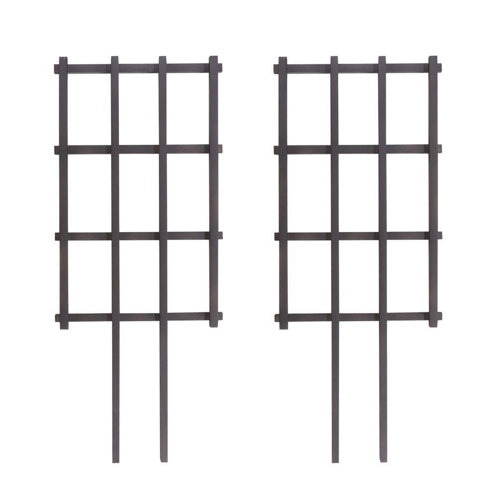 Outdoor Essentials Haven 36 in. Black Barrel Trellis (2‐Pack) 490382