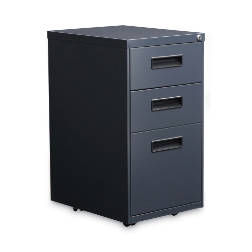 Alera File Pedestal， Left or Right， 3-Drawers: Box/Box/File， Legal/Letter， Charcoal， 14.96