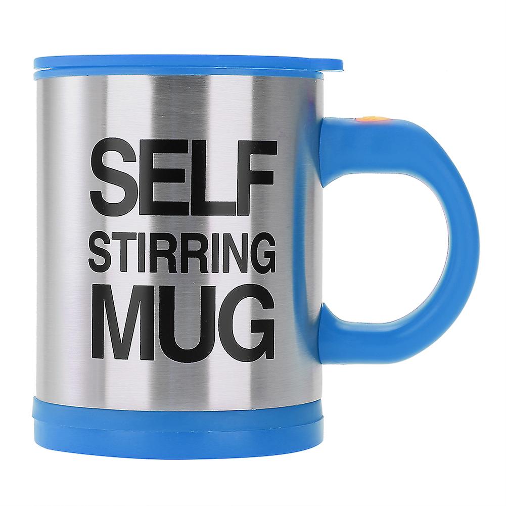 301-400ml Stainless Steel Electric Stirring Mug Automatic Milk Juice Coffee Cup (Blue)