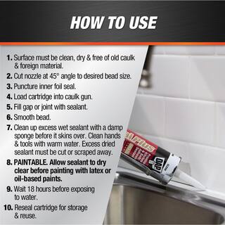 DAP Kwik Seal Plus 10.1 oz. White Premium Kitchen and Bath Siliconized Caulk 18510