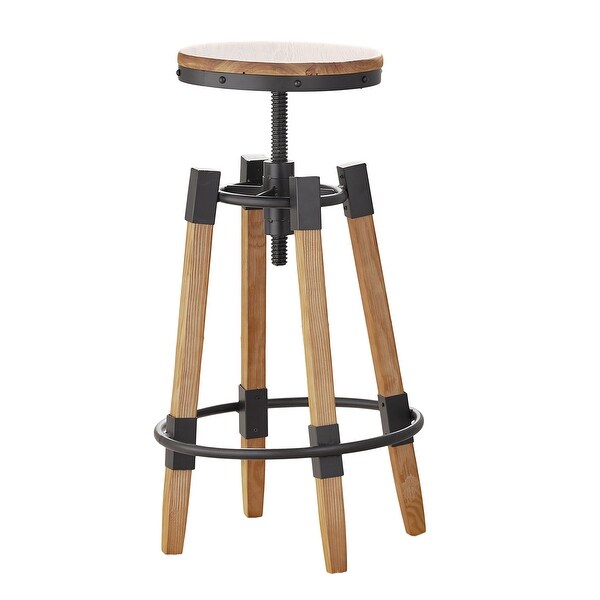 Grady 25-inch Rustic Wood Swivel Barstool by Christopher Knight Home