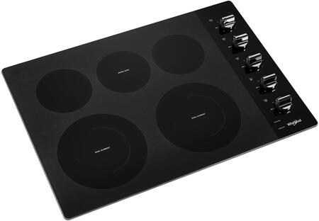 Whirlpool WCE77US0HB 30inch Electric Ceramic Glass Cooktop with Two D