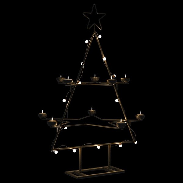 vidaXL Metal Christmas Tree for Decoration Black 29.5