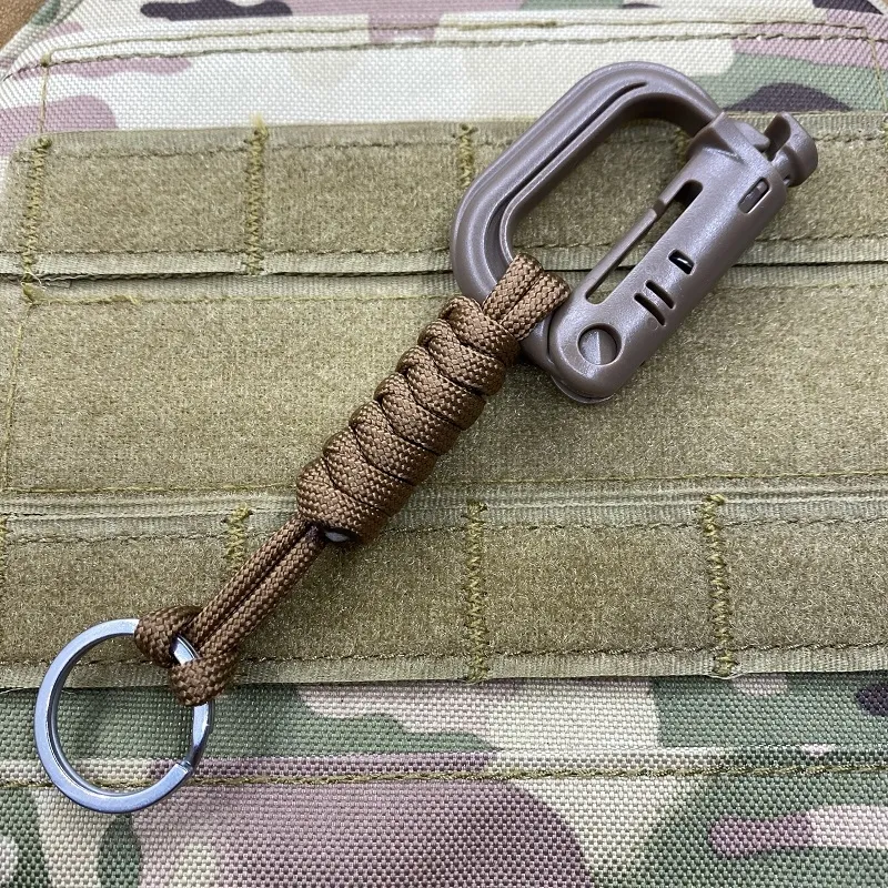 Custom Handmade EDC Tool Weave Outdoor Survival 550 Nylon Paracord Keyring Carabiner