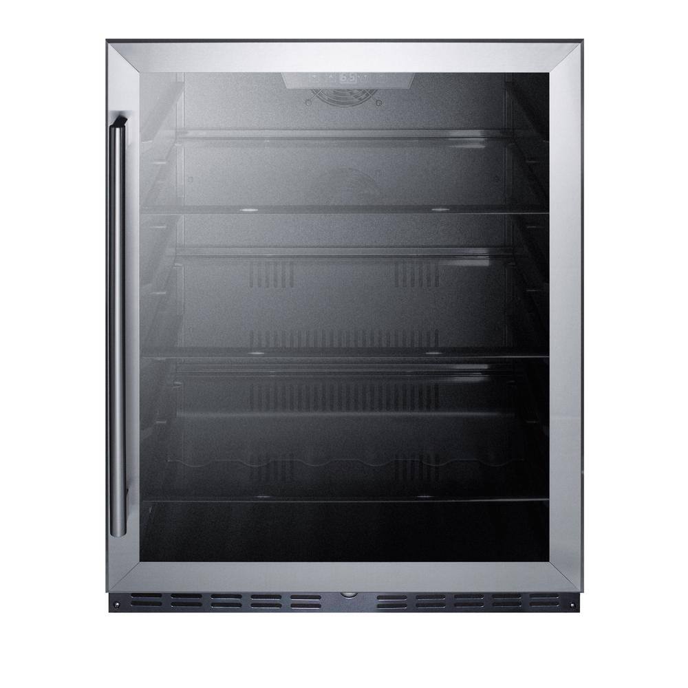 Summit Appliance 24 in. W 5 cu. ft. Merchandiser Glass Door Refrigerator in Black AL57GL