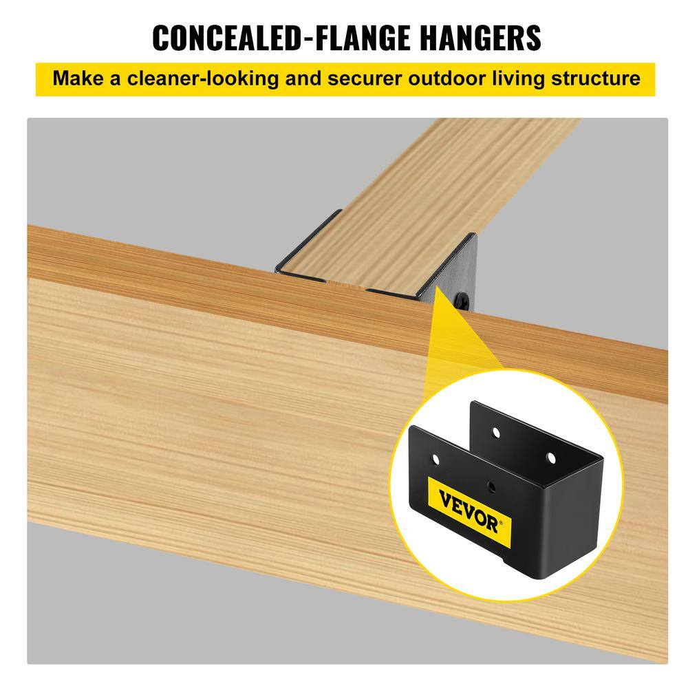 VEVOR Concealed Joist Hanger 2 in. x 4 in. Outdoor Accent Concealed Joist Bracket Pack of 24 Concealed Face Mount Joist Hanger LJJDZ2X424PCSQZK4V0