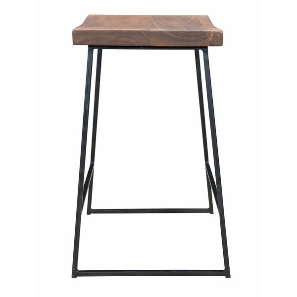 Somette Acacia Wood and Iron Counter Height Stool (Set of 2) - 15.5