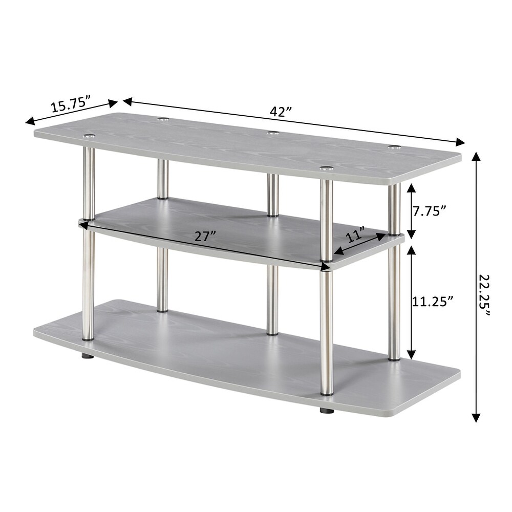 Convenience Concepts Designs2Go No Tools 46 inch 3 Tier Wide TV Stand