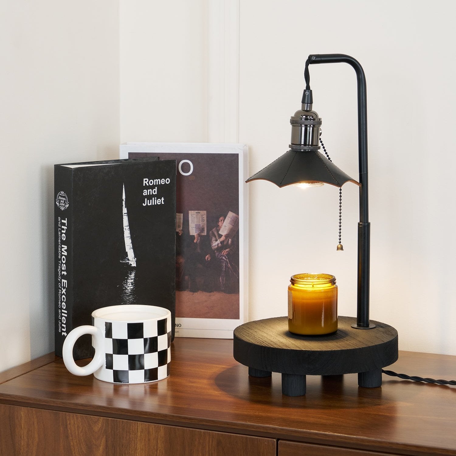 Cordero Wooden Stool Table Lamp