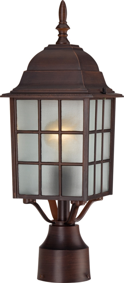 Adams 1 Light 17 Outdoor Post in Rustic Bronze   Traditional   Post Lights   by Buildcom  Houzz