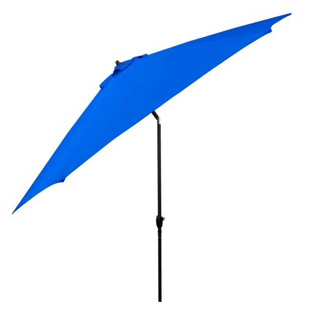 11 x27 X 11 x27 Aluminum Market Polyester Umbrella With Crank Lift Pacific Blue Astella