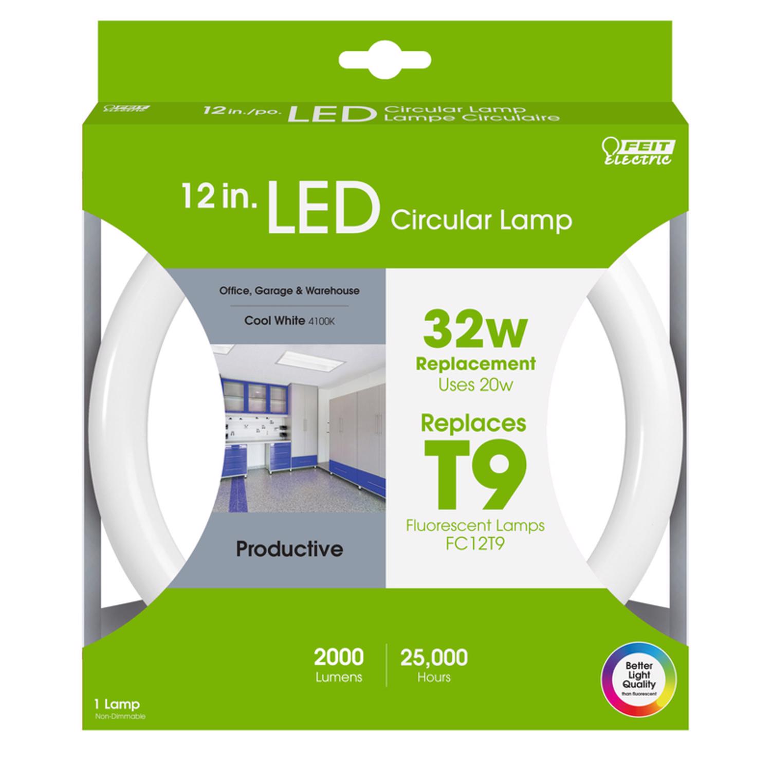 Feit Plug and Play T9 Cool White 12 in. G10Q Circular LED Bulb 32 Watt Equivalence 1 pk