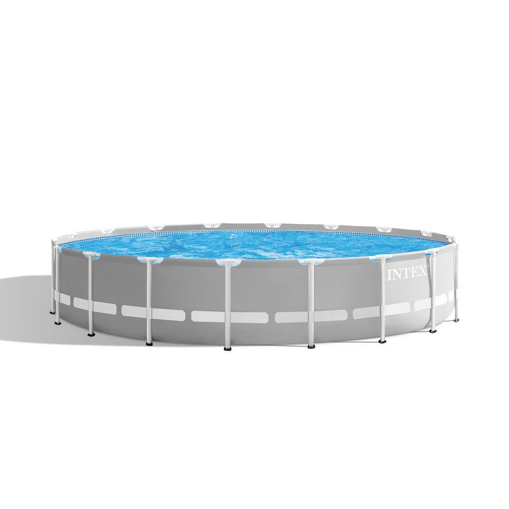 Intex Prism Frame 18 ft. Round 4 ft. D Metal Frame Above Ground Pool Set with Type A Replacement Filters (6-Pack) 26731EH + 6 x 29000E