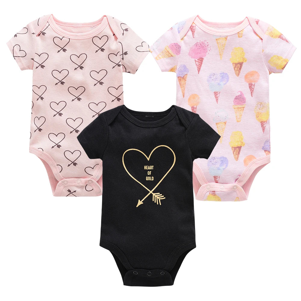 Kavkas Baby Girls Bodysuits 6 pcs/lot Summer Cotton Baby Clothes Short Sleeve Newborn body bebe 0-3 months Infant Clothing