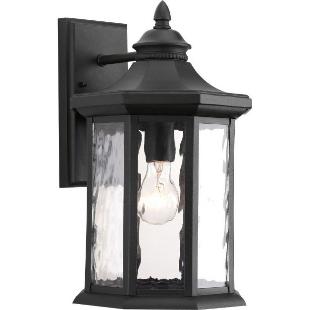 Progress Lighting Edition 1 light Wall Lantern Textured Black Clear Water Glass