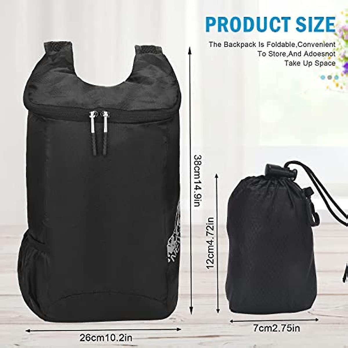 Ultra Lightweight Foldable Backpack  Packable Rucksack  Small Black Rucksack  Packable Daypack  Hiking Rucksack  Waterproof With Storage Bag For Trave