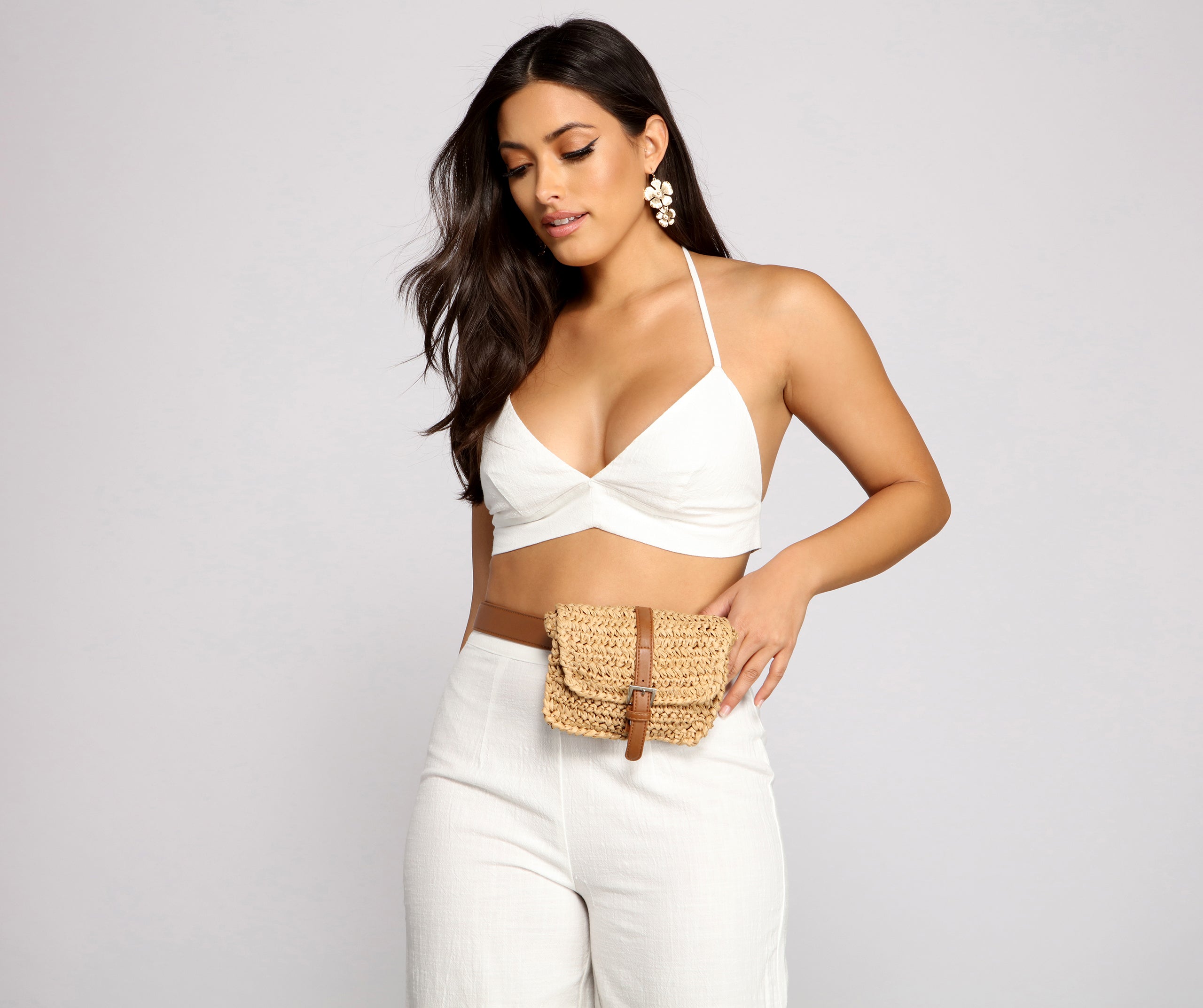 Take It Easy Straw Fanny Pack Belt