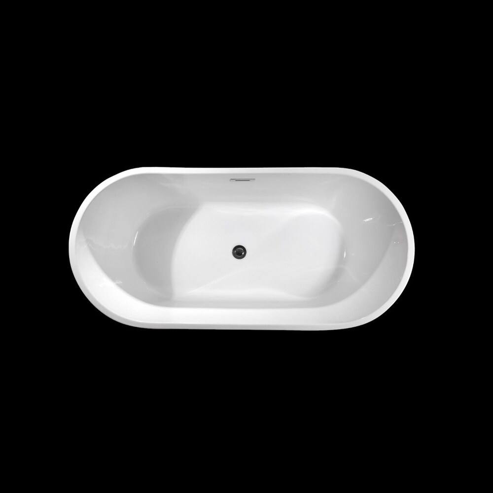 Acrylic Freestanding Soaking Bathtub in Gloss White