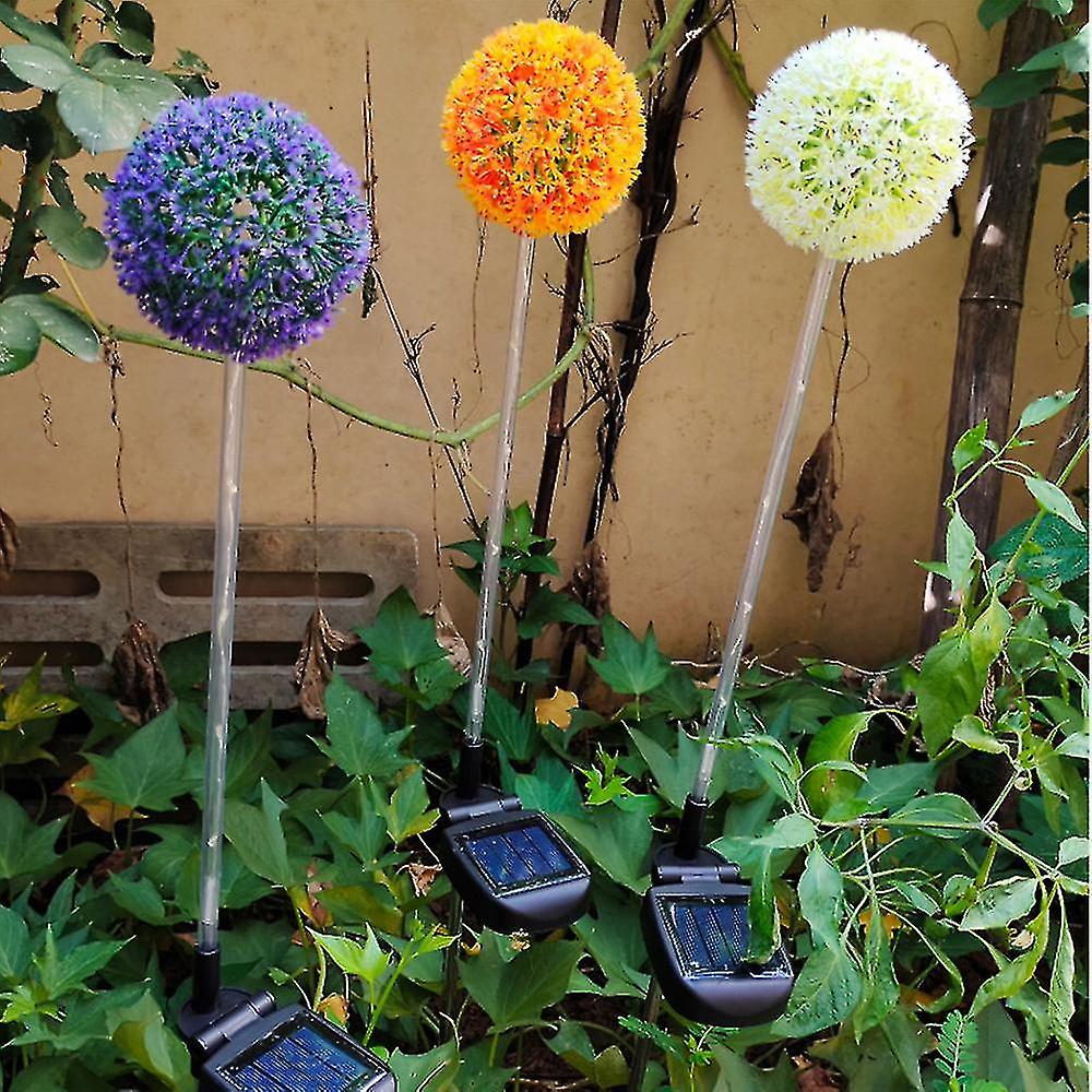 Solar Lights Outdoor Decorative， 4 Pack Solar Dandelion Garden Lights With Colorful String Lights， Waterproof Solar Decoration For Garden， Patio， Yard