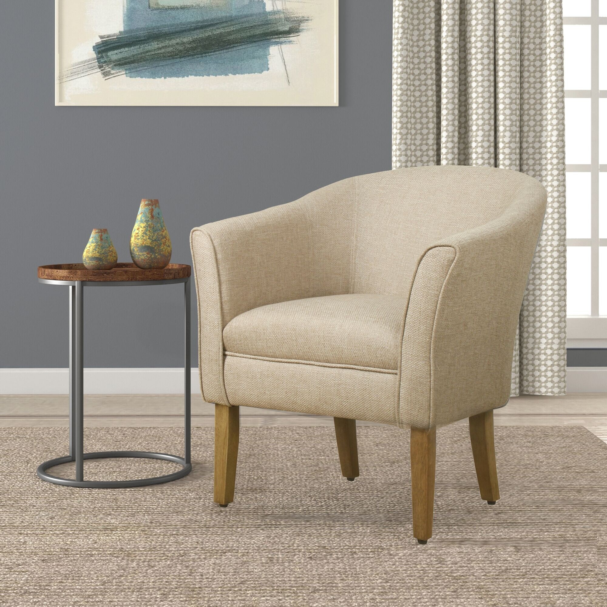 Porch and Den Kingswell Upholstered Barrel Accent Chair