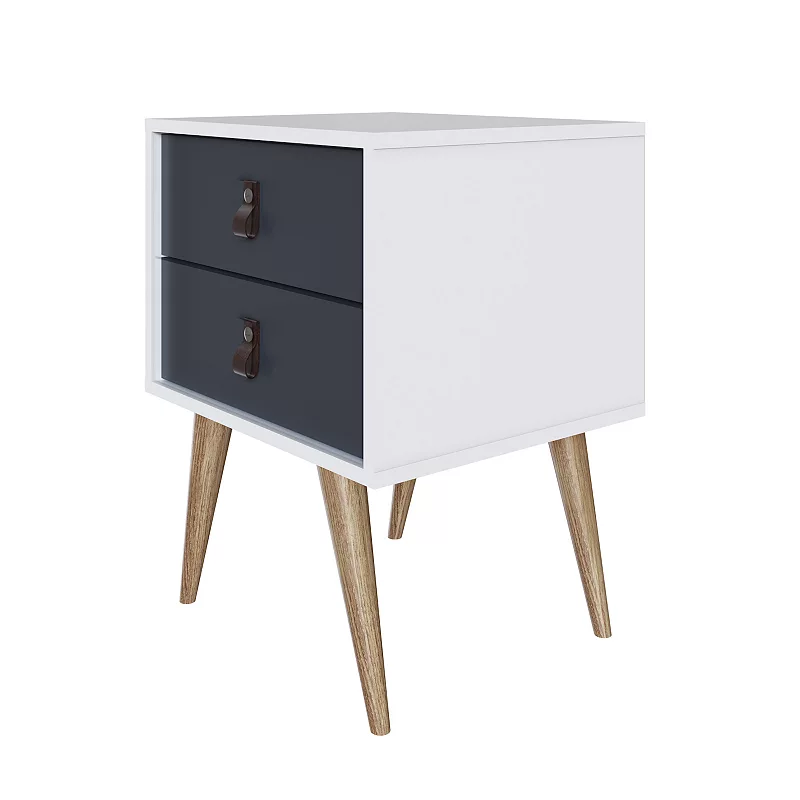 MANHATTAN COMFORT Amber 2-Drawer Nightstand Table